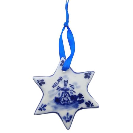Star - Delft Blue Christmas Ornament 5cm