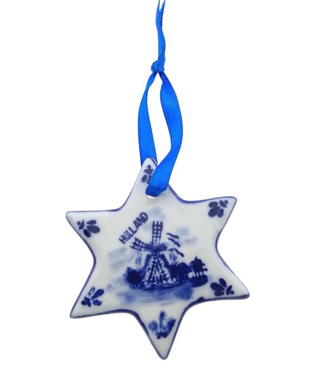 Star - Delft Blue Christmas Ornament 5cm