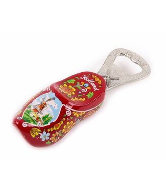 Red Holland Wooden Shoe Bottle Opener