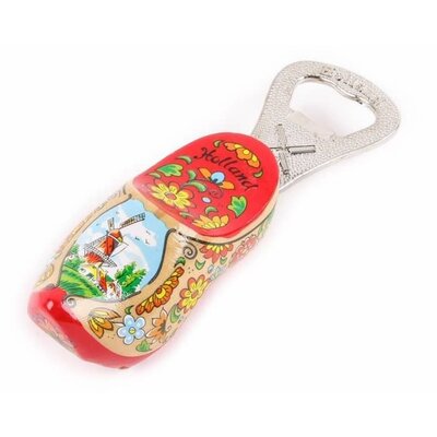 Red Gold Holland Wooden Shoe Bottle Opener