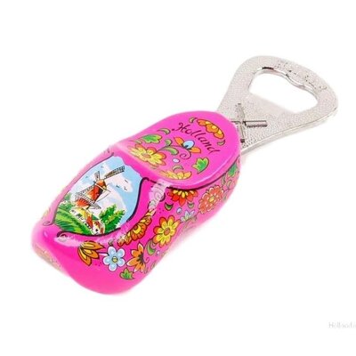 Fuchsia Holland Wooden Shoe Bottle Opener