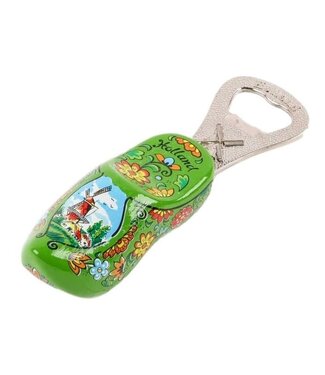 Green Holland Wooden Shoe Bottle Opener