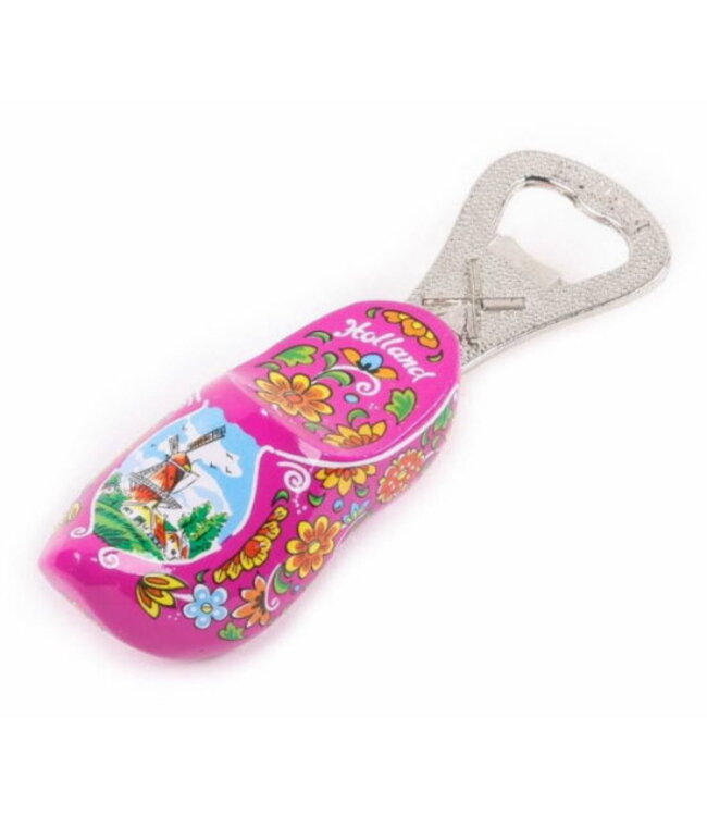 Purple Holland Wooden Shoe Bottle Opener
