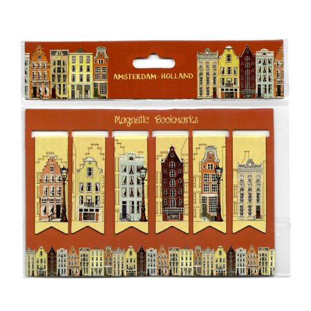 Canal Houses Brown Magnetic Bookmarks