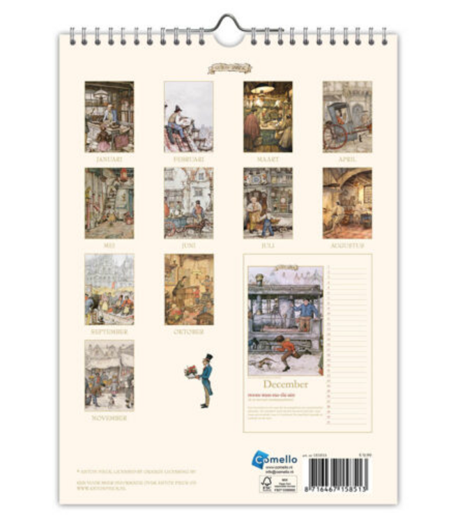 Anton Pieck Perpetual Birthday Calendar Oude