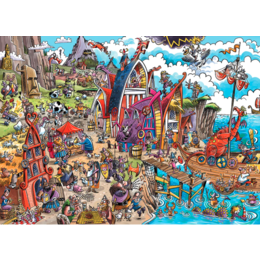 Doodle Town: Viking Village Puzzle 1000pc
