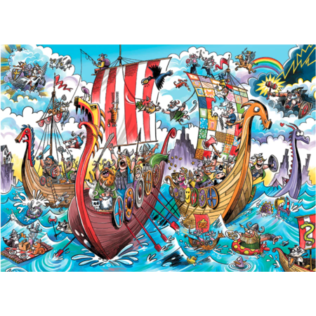 Doodle Town: Viking Voyage Puzzle 1000pc