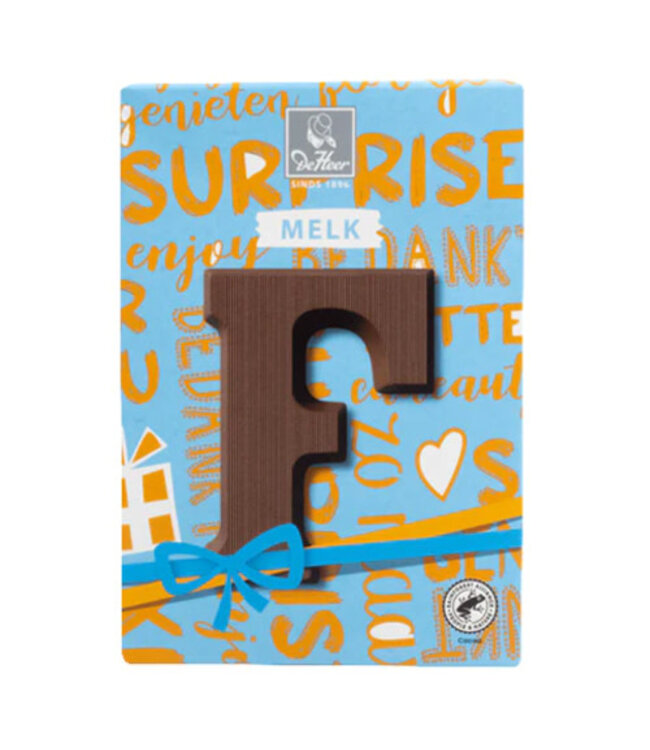 DeHeer Milk Chocolate Letter 65g F