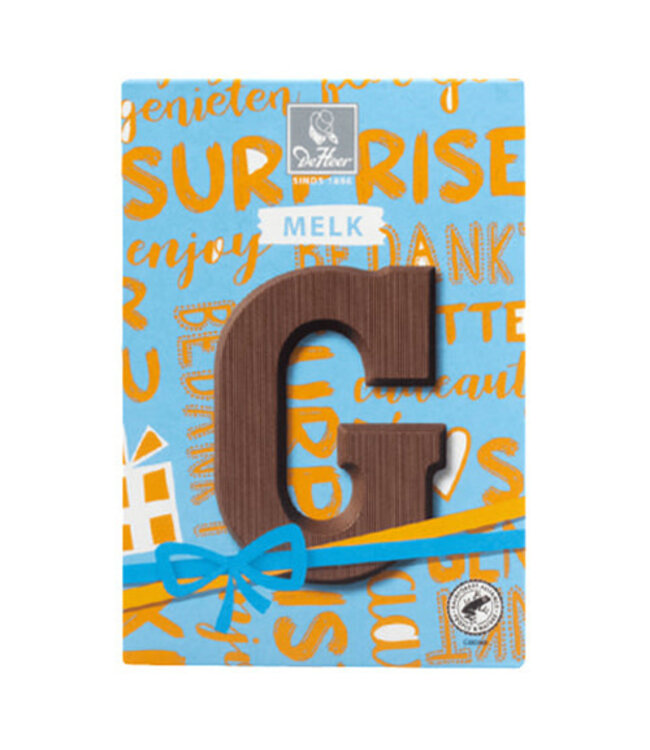 DeHeer Milk Chocolate Letter 65g G