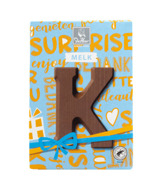 DeHeer Milk Chocolate Letter 65g K