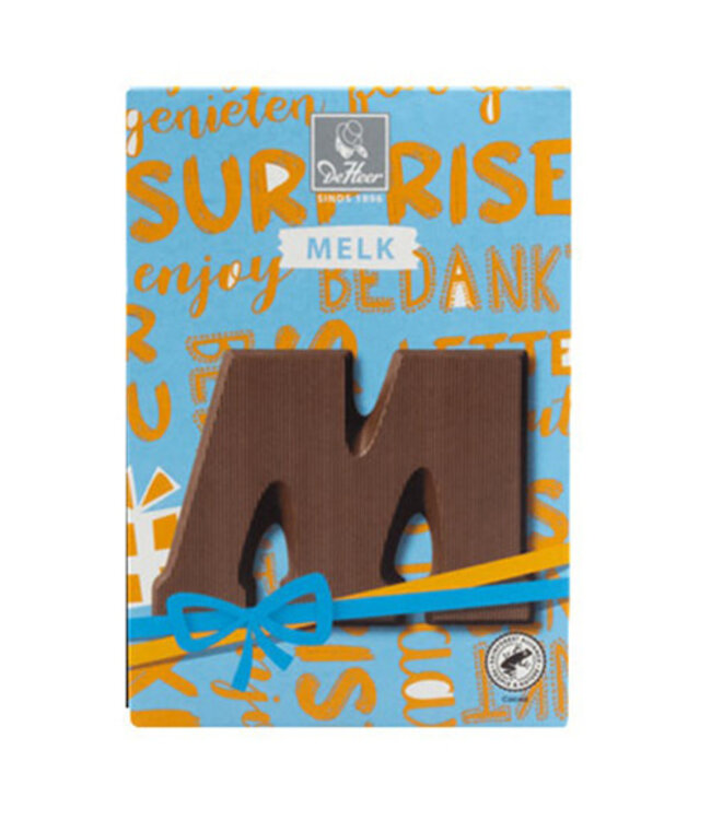 DeHeer Milk Chocolate Letter 65g M