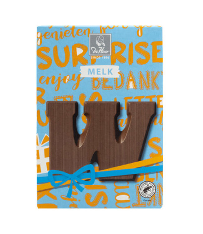 DeHeer Milk Chocolate Letter 65g W