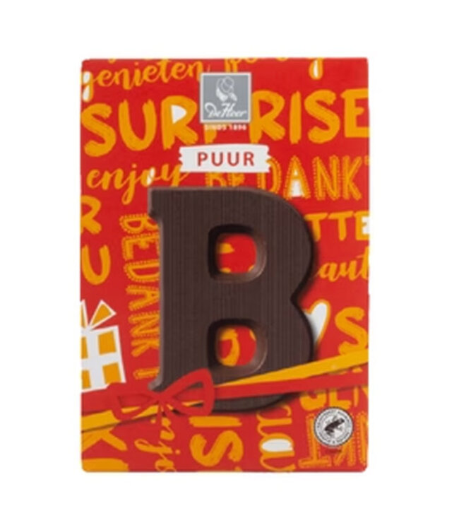 DeHeer Dark Chocolate Letter 65g B