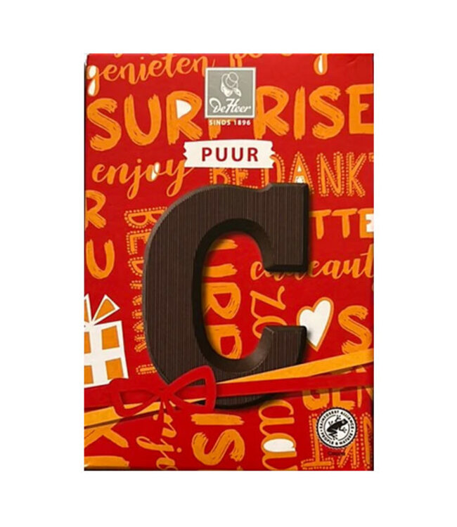 DeHeer Dark Chocolate Letter 65g C