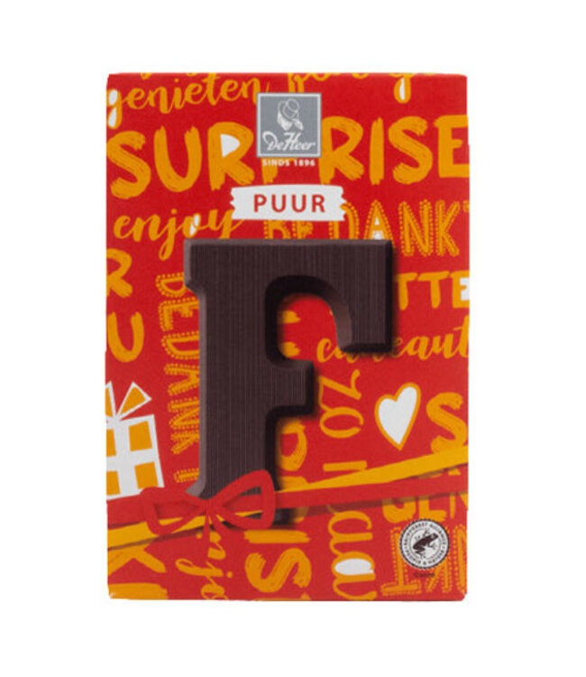 DeHeer Dark Chocolate Letter 65g F
