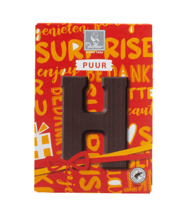 DeHeer Dark Chocolate Letter 65g H