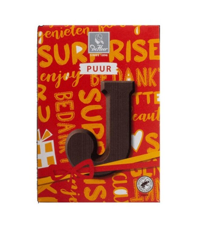 DeHeer Dark Chocolate Letter 65g J