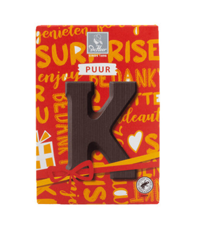 DeHeer Dark Chocolate Letter 65g K