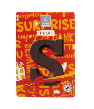 DeHeer Dark Chocolate Letter 65g S