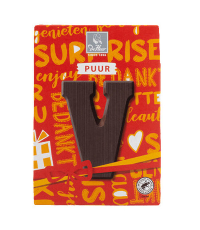 DeHeer Dark Chocolate Letter 65g V