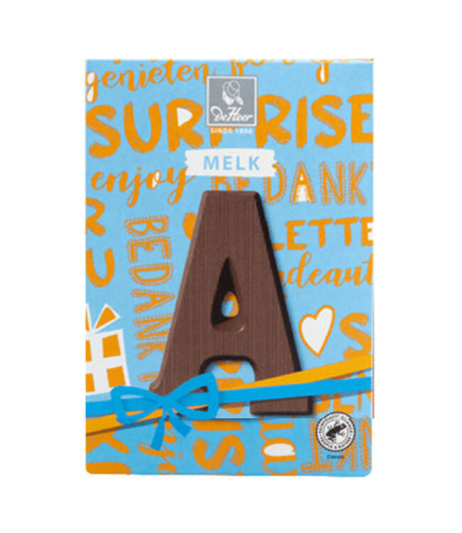 DeHeer Milk Chocolate Letter 65g A