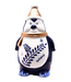 Penguin - Delft Blue & Gold  w/Hat Christmas Ornament (Large)