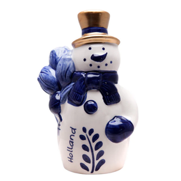 Blue Gold Christmas Snowman (17cm H - 10cm W)