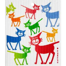 Colourful Cats  Swedish Dishcloths