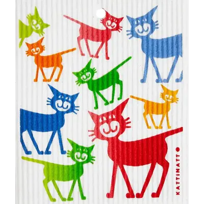 Colourful Cats  Swedish Dishcloths