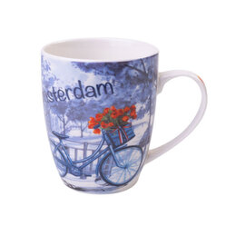 Heinen Delft Blue Amsterdam Bike Tulips Mug