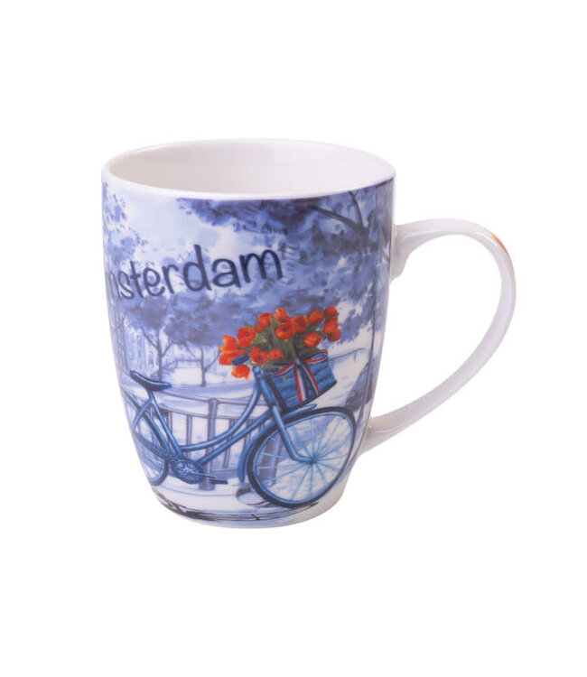 Heinen Delft Blue Amsterdam Bike Tulips Mug
