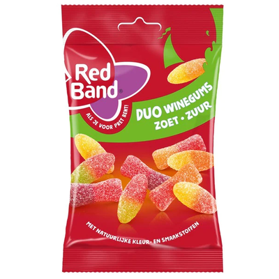 Red Band Sweet and Sour Winegums 120g