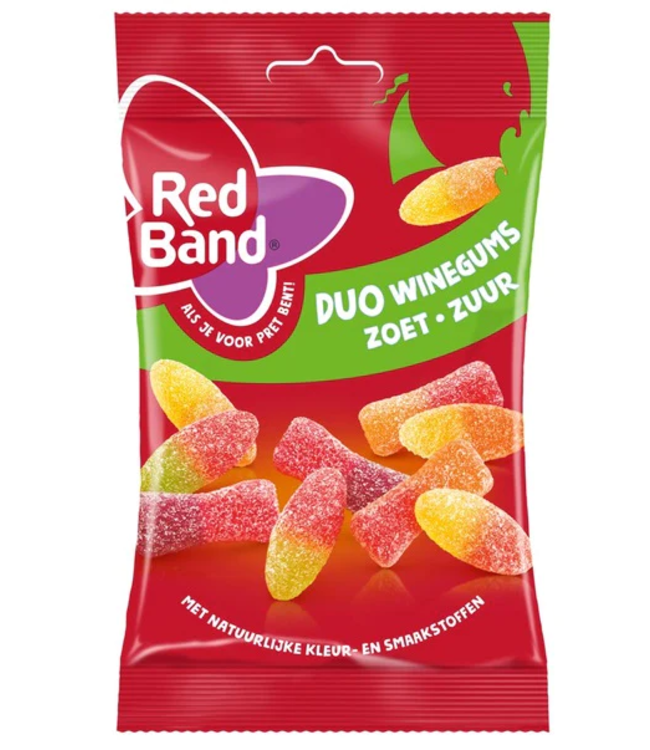 Red Band Sweet and Sour Winegums 120g