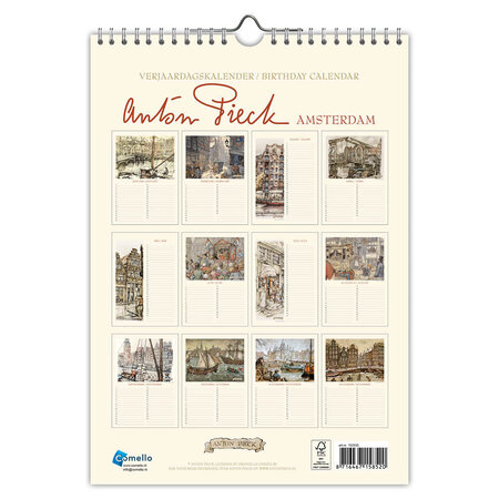 Anton Pieck Perpetual Birthday Calendar Amsterdam