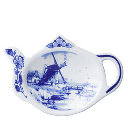 Delft Blue Windmill Tea Bag Holder-Ceramic