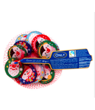 Only Chocolate Christmas Coins in net 85g