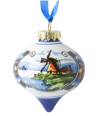 Droplet - Coloured Windmill Scene Christmas Ornament