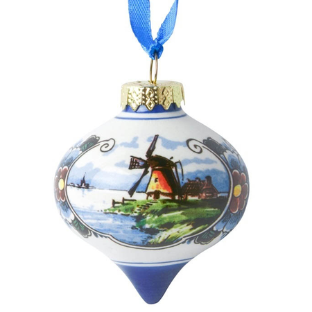 Droplet - Coloured Windmill Scene Christmas Ornament