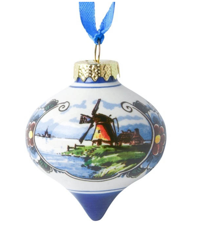 Droplet - Coloured Windmill Scene Christmas Ornament