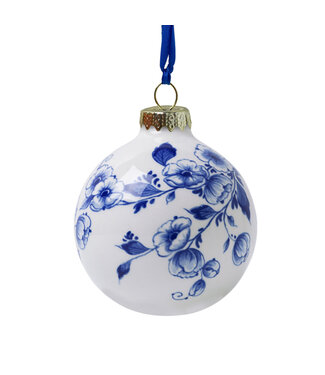 Ball - Delft Blue Flowers  Christmas Ball 5cm