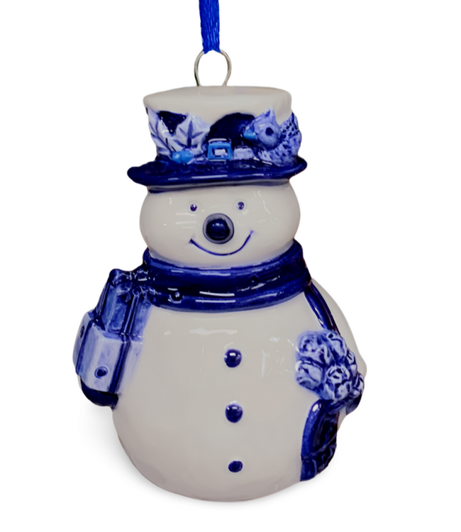 Snowman - Delft Blue Christmas Ornament