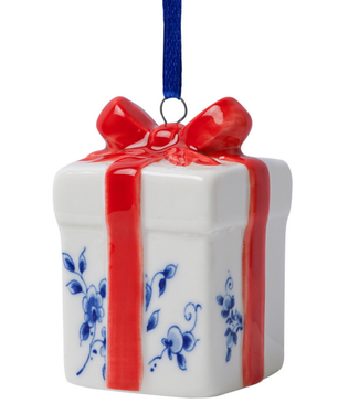 Present - Delft Blue & Red Christmas Ornament