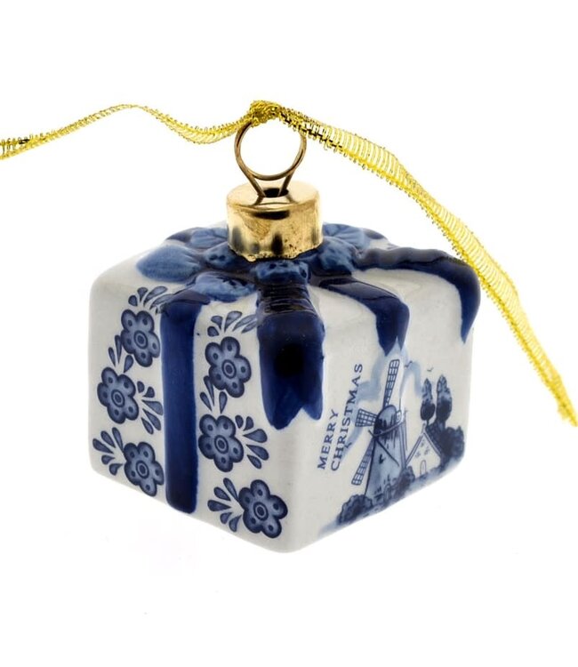 Present - Delft Blue Christmas Ornament
