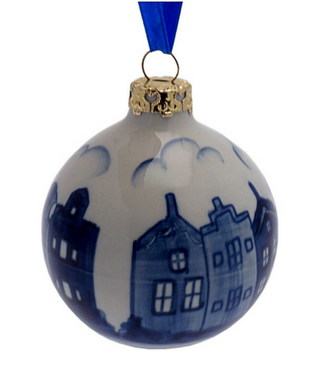 Ball - Delft Blue Canal Houses Christmas Ornament 7cm