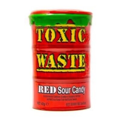 Toxic Waste Red Sour Candy Drum