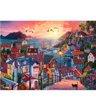 Coastal Town at Sunset Puzzle 1000pc