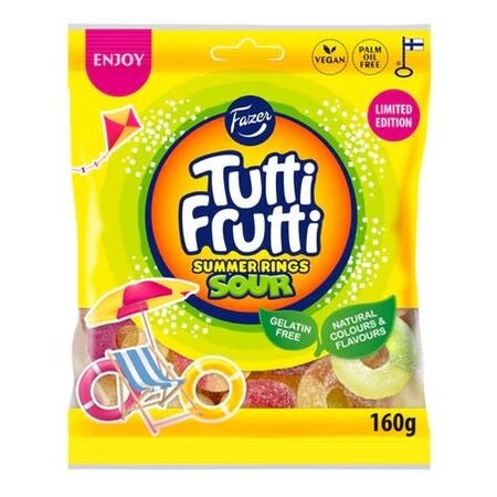 Fazer Tutti Fruiti Summer Rings Sour 160g