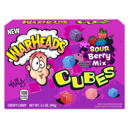 Warheads Sour Berry Cubes Theatre Box