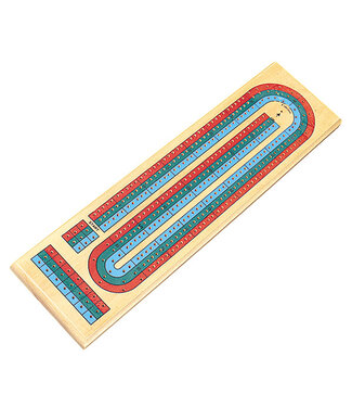 Cribbage  Board - 3 Lane Wooden 38cm