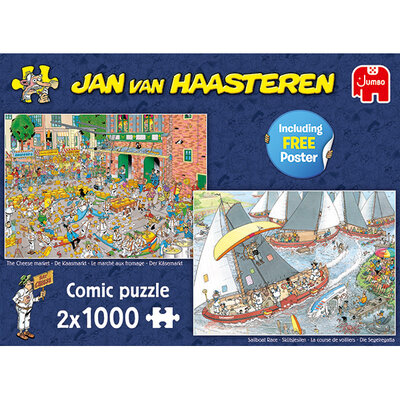 The Cheese Market & Sailboat Race   (2 x 1000 pc) Puzzles